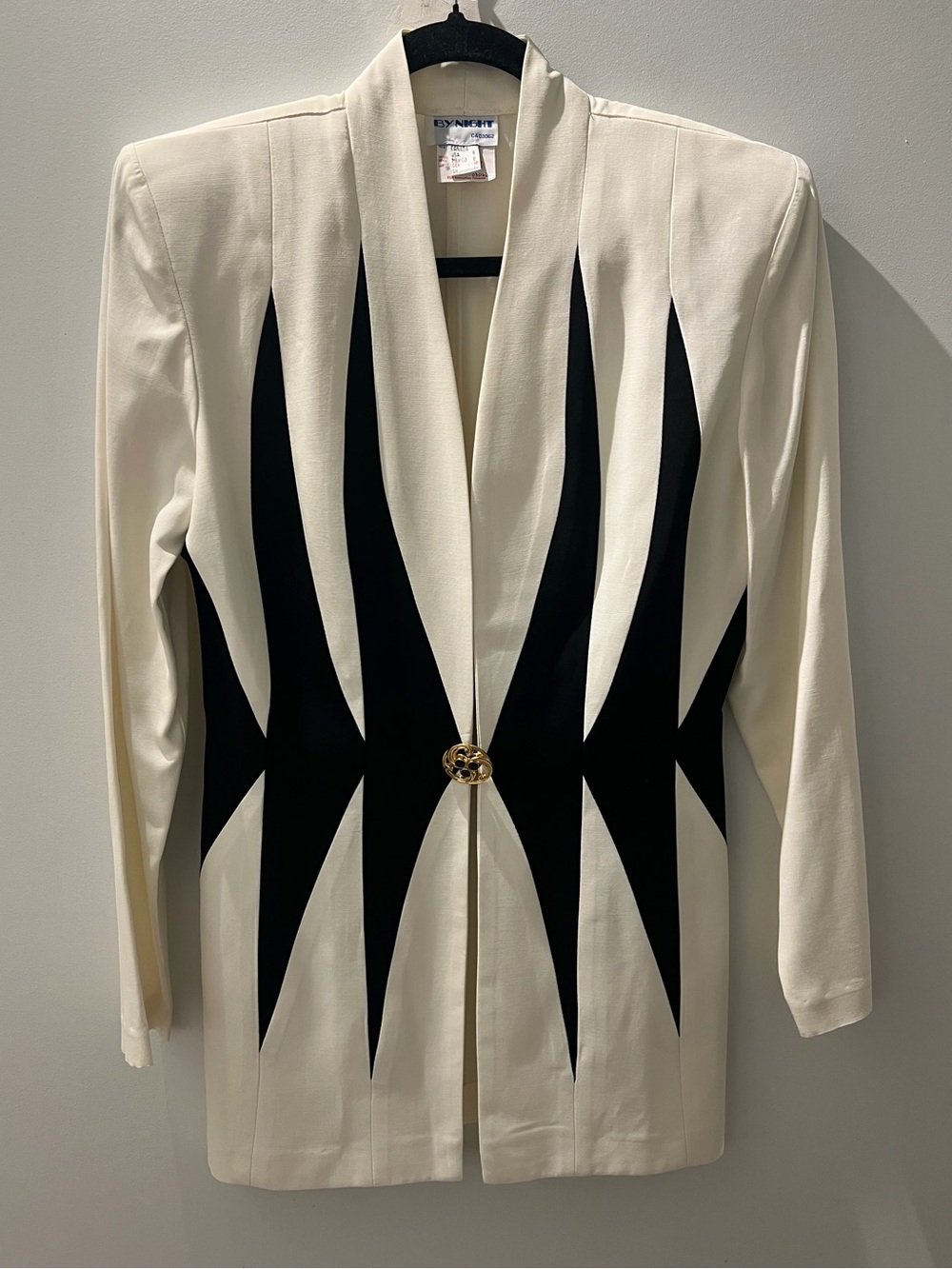 Vintage By Night Geometric Colorblock Blazer Union Made Canada Sz 8 - Picture 2 of 6